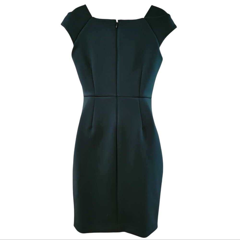 Calvin‎ Klein Green Scuba Cap Sleeve Sheath Dress Size 8 - Picture 3 of 11